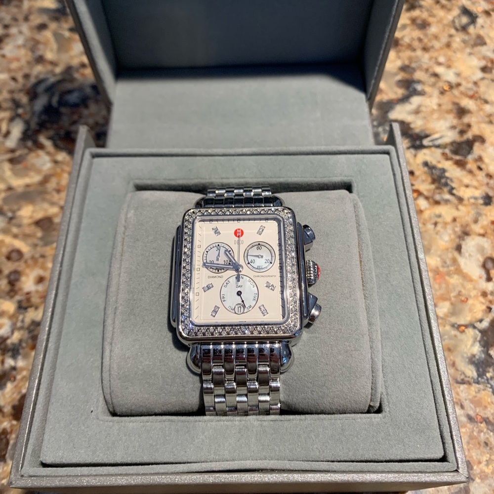 Michele, Deco Diamond, Diamond Dial Watch